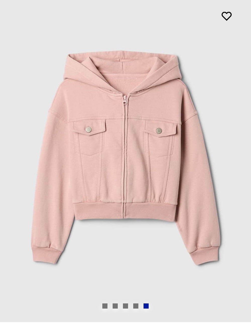 Gap kids VintageSoft crop zip hoodie. Size XL (12)